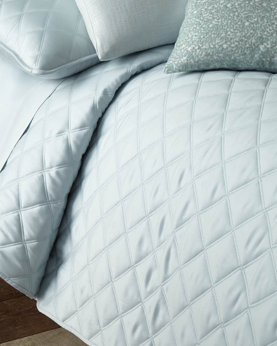 Image 1 of 1: Quilted Silken Solid King Coverlet