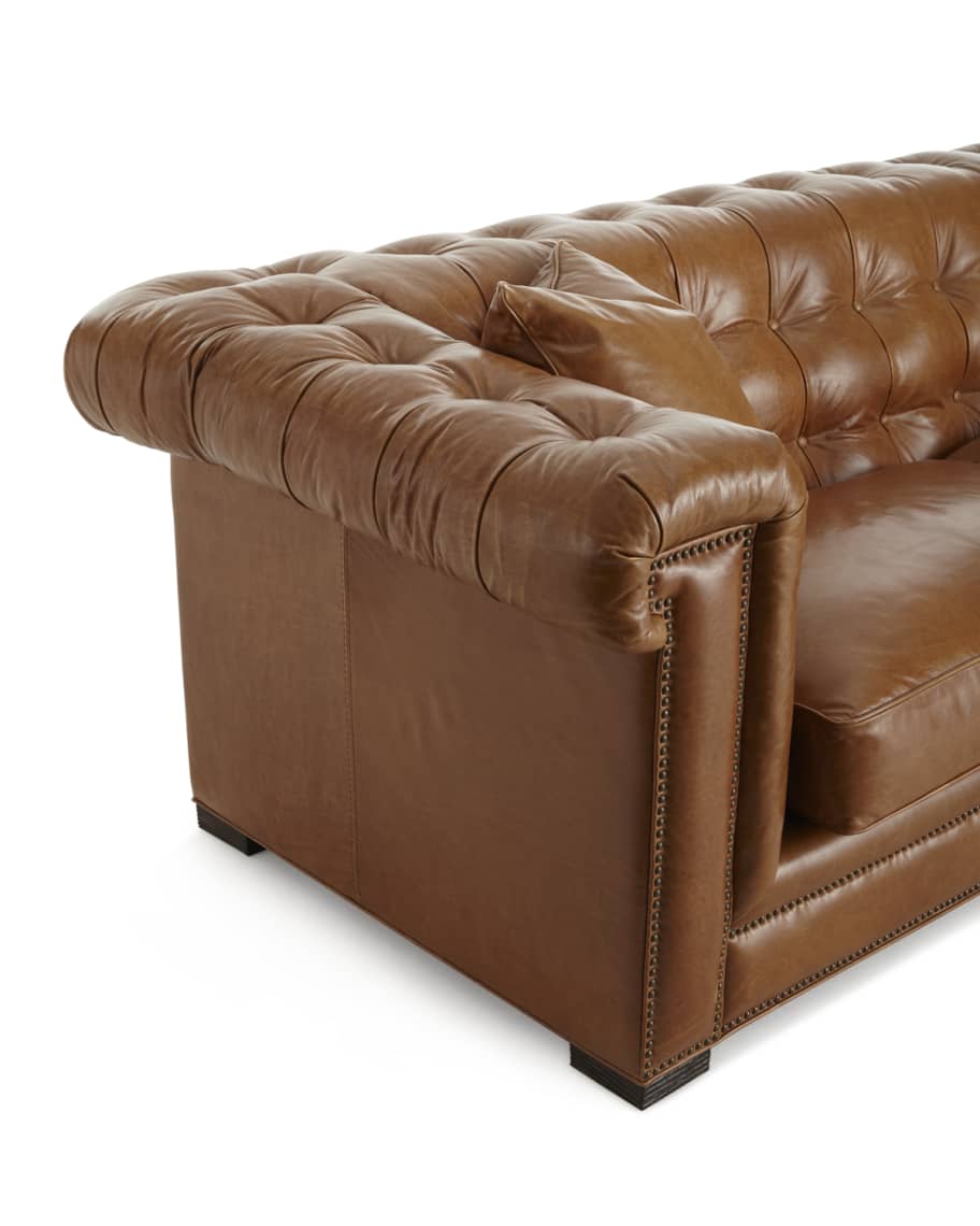 Image 2 of 3: Zayden Chesterfield Leather Sofa