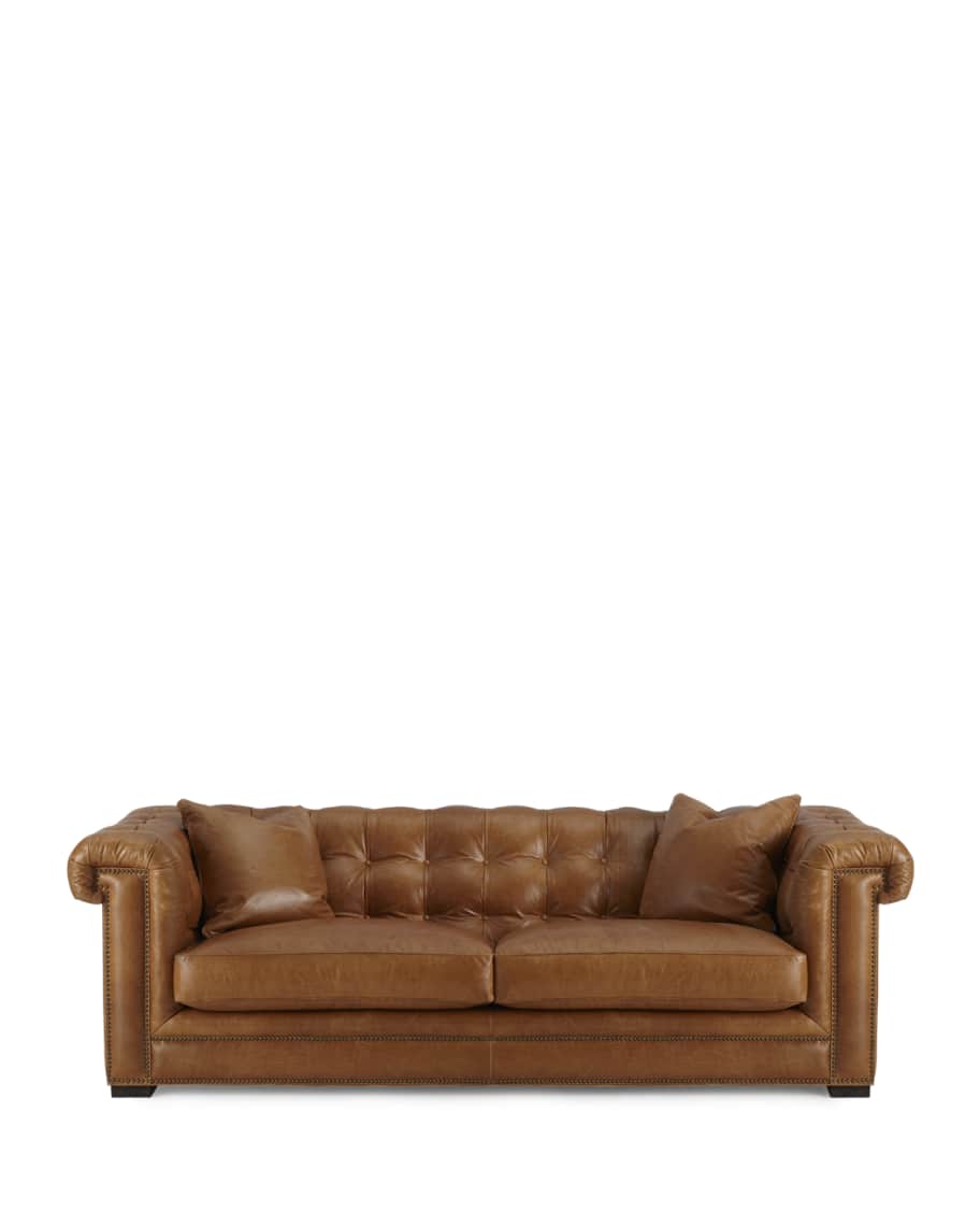Image 3 of 3: Zayden Chesterfield Leather Sofa