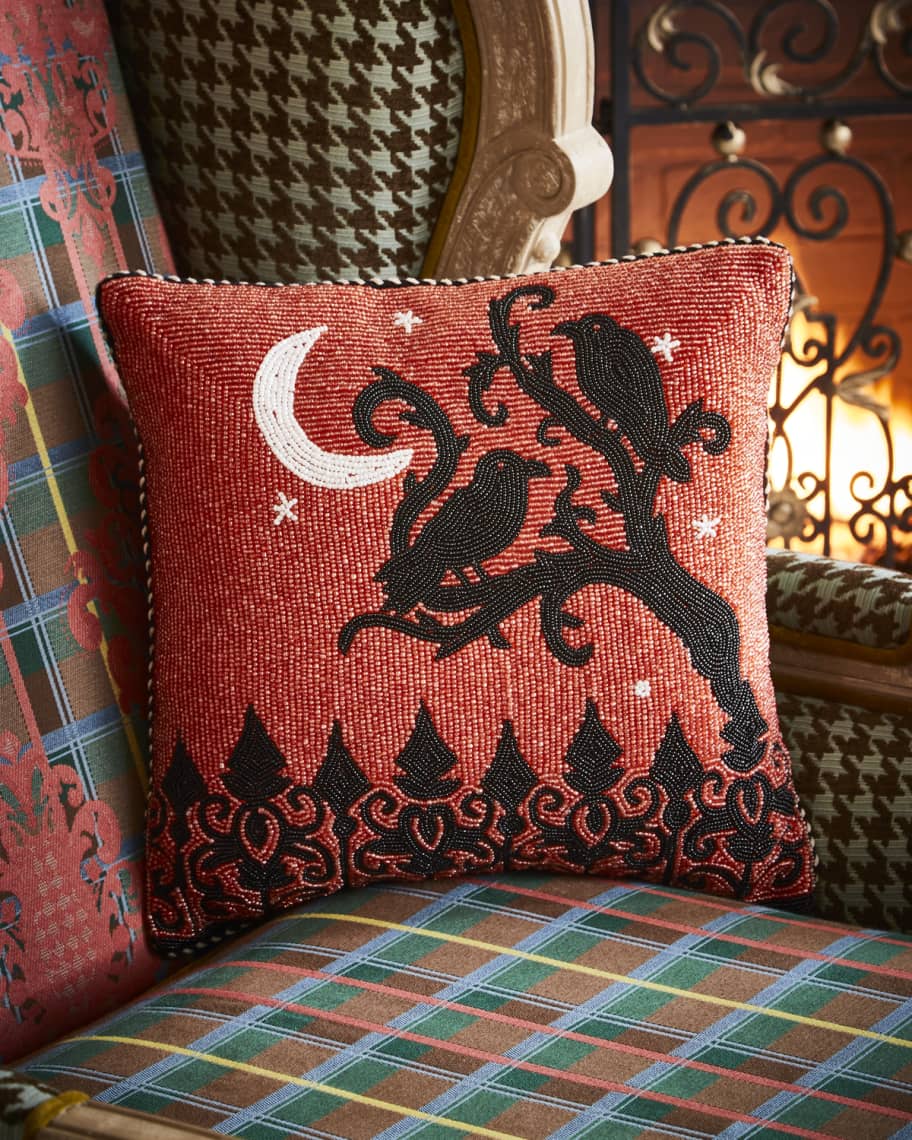 Image 1 of 1: Midnight Crows Halloween Pillow