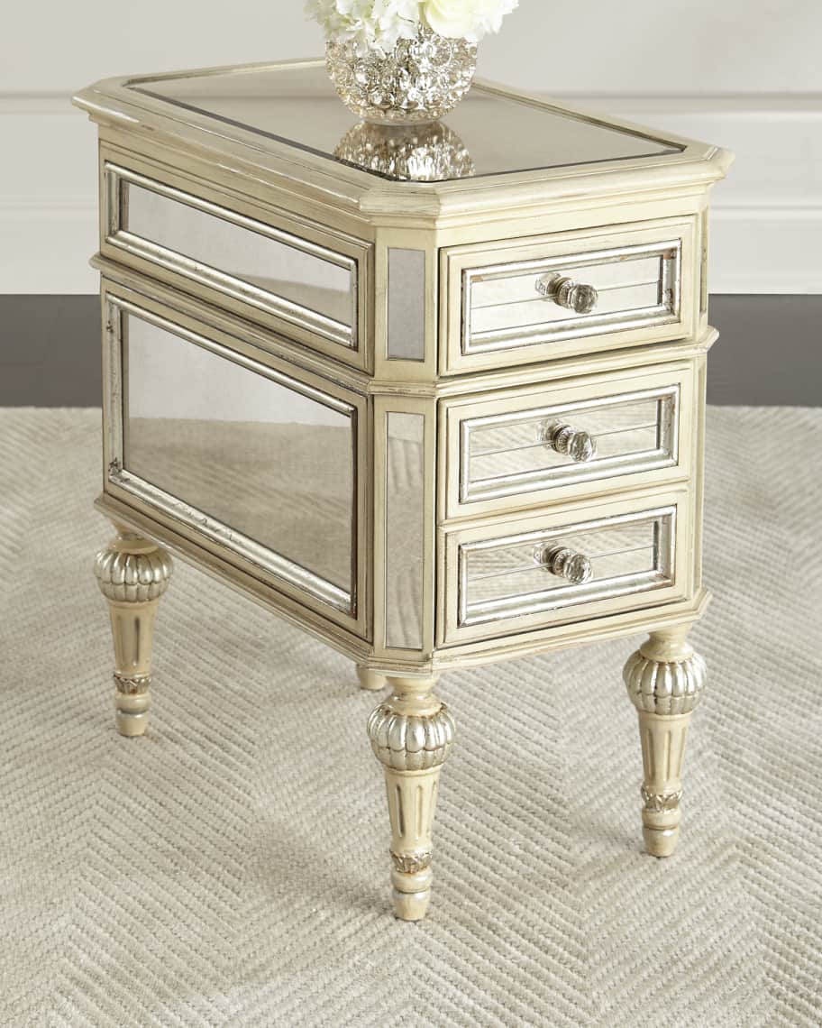 Image 1 of 6: Dresden Mirrored Side Table