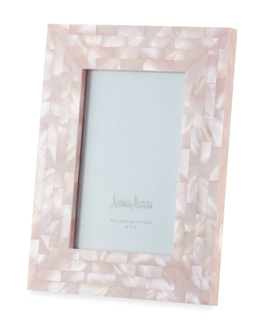 Image 1 of 1: Mother-of-Pearl Picture Frame, Pink, 4" x 6"