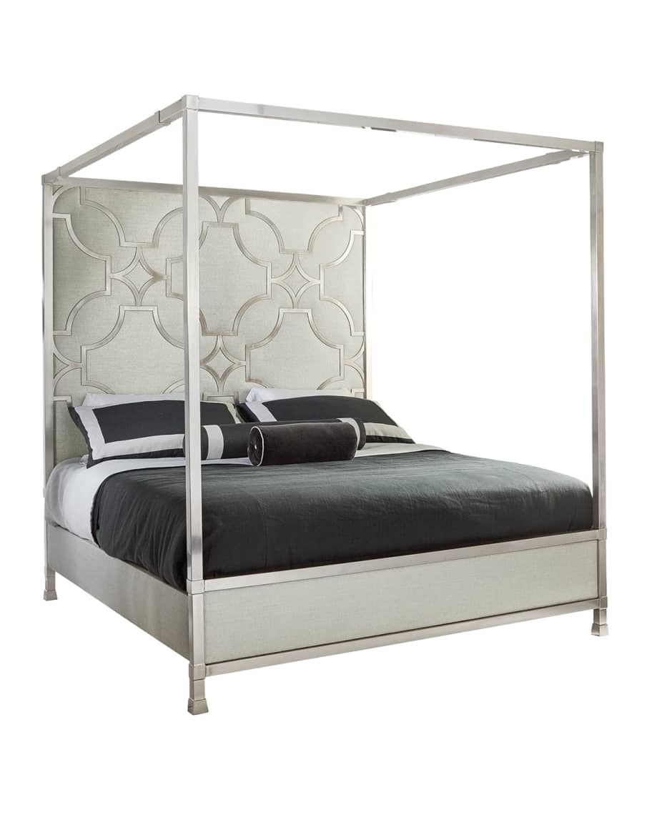 Image 3 of 4: Zoe Stainless King Canopy Bed