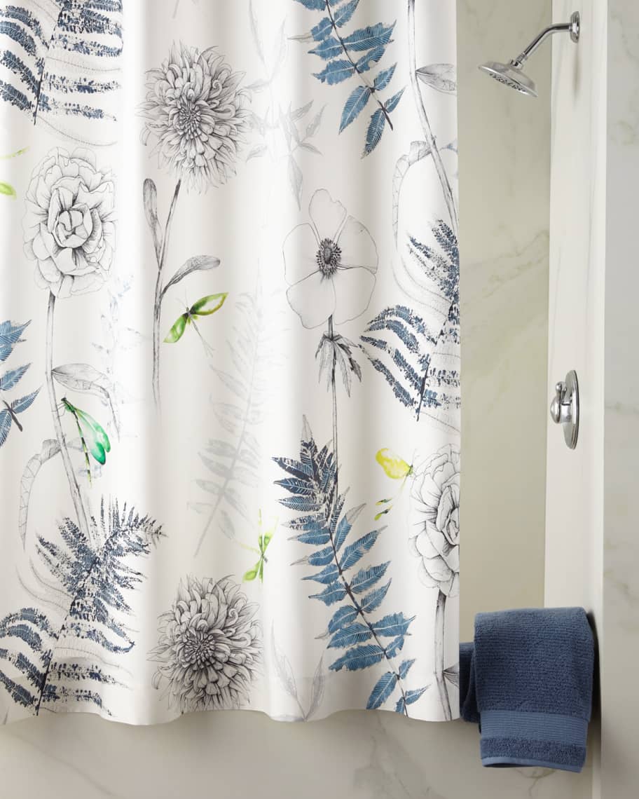 Image 1 of 1: Acanthus Indigo Shower Curtain