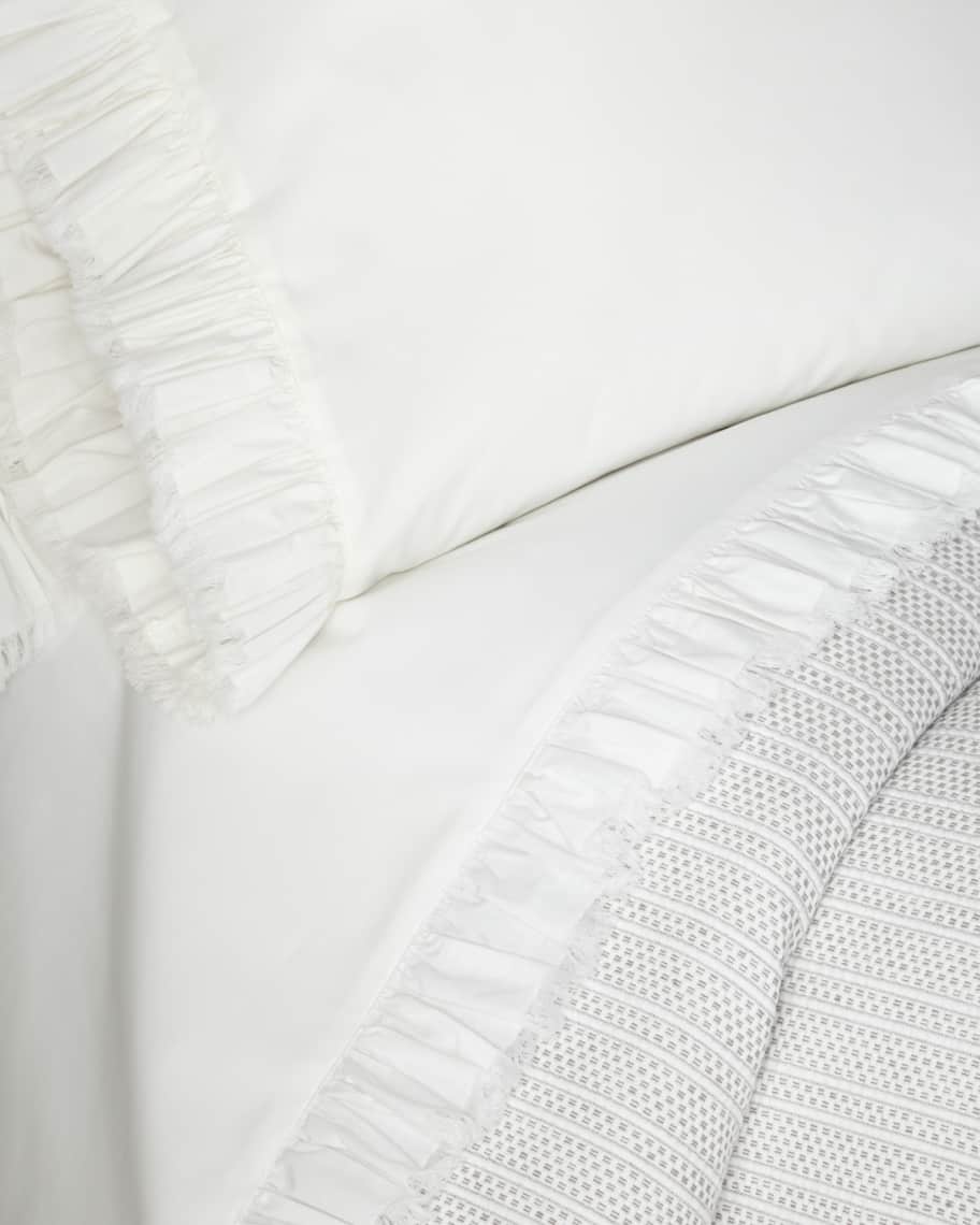 Image 1 of 1: Laundered Ruffle Queen Sheet Set
