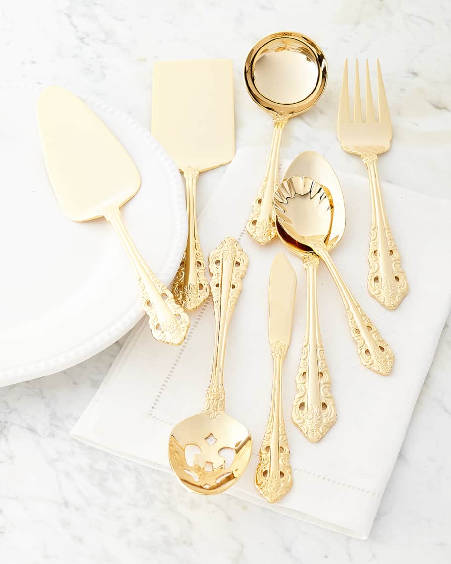 Image 2 of 2: 80-Piece Gold-Plated Antique Baroque Flatware