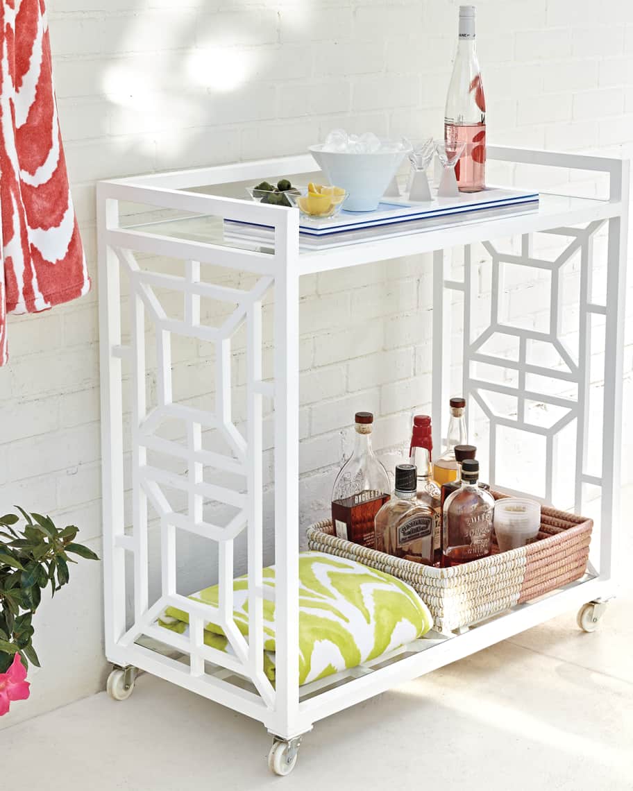 Image 2 of 3: Tamsin Chinoiserie Bar Cart