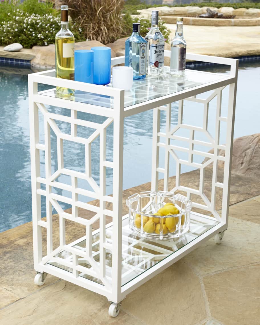 Image 1 of 3: Tamsin Chinoiserie Bar Cart