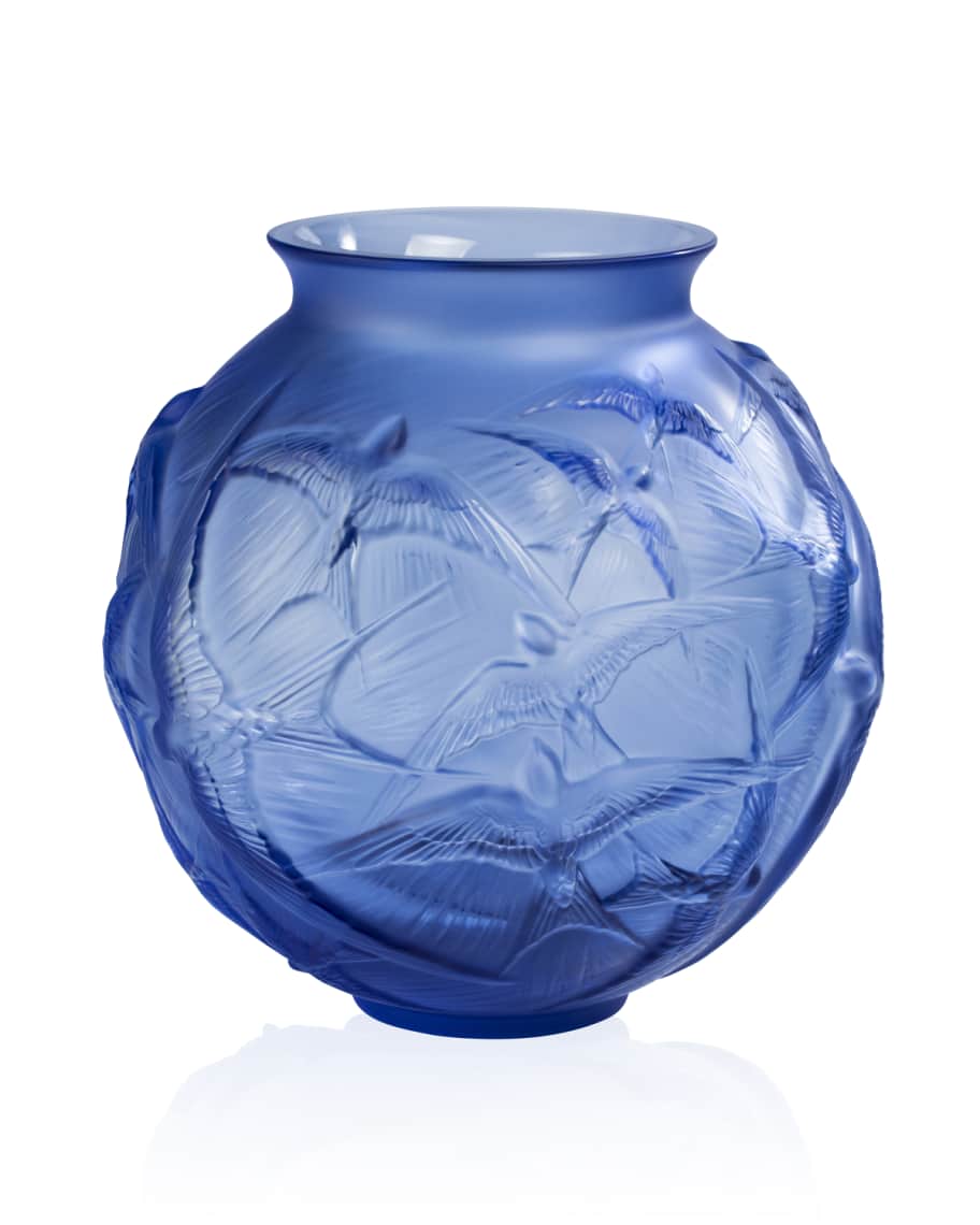 Image 1 of 1: Hirondelles Medium Vase, Sapphire Blue