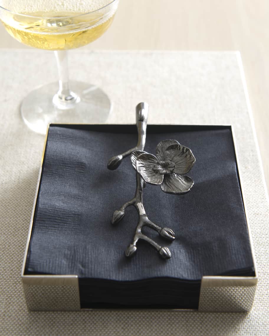 Image 1 of 1: Black Orchid Cocktail Napkin Holder
