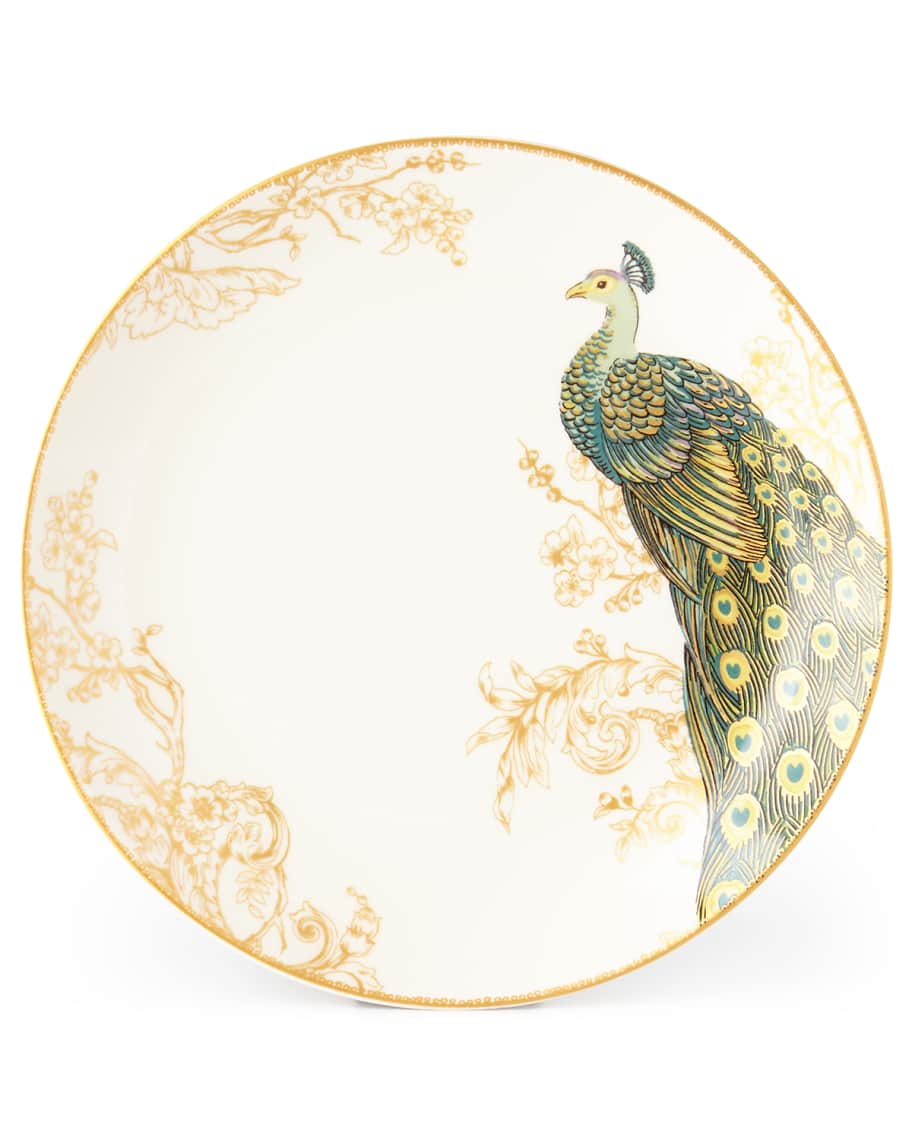 Image 3 of 3: 16-Piece Serene Peacock Dinnerware Service