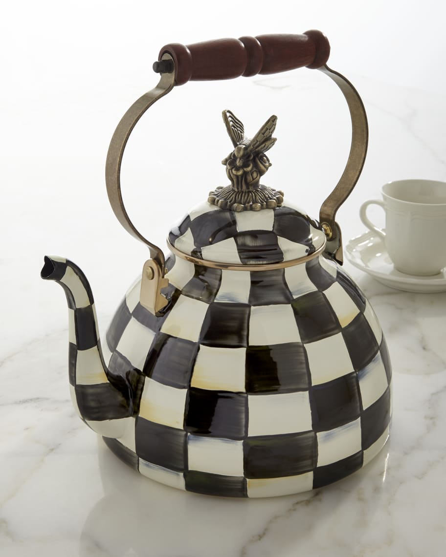 Image 1 of 2: Courtly Check 3-Quart Tea Kettle with Butterfly