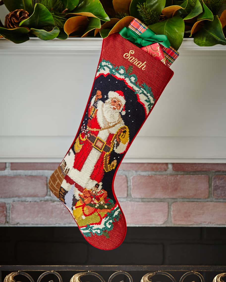 Image 1 of 3: Santa Needlepoint Stocking