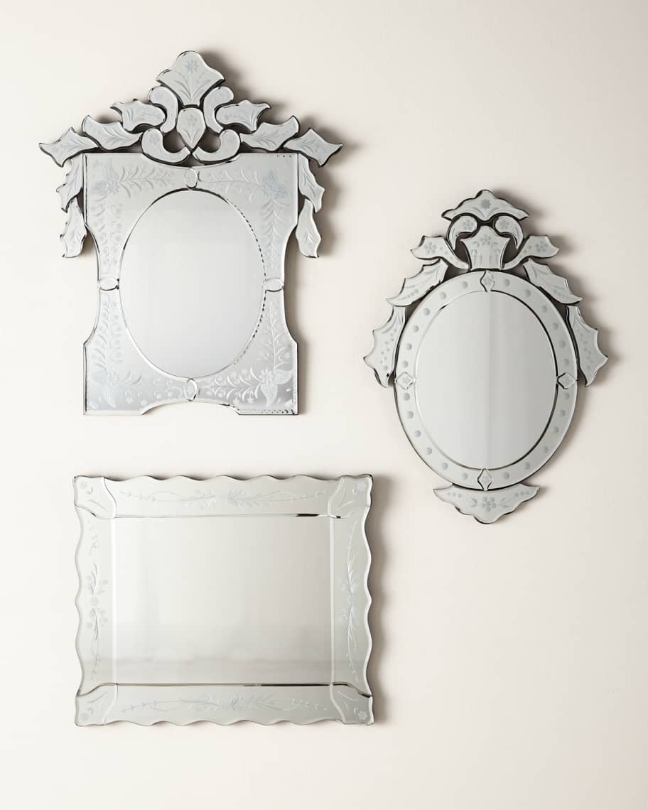 Image 1 of 2: Ornate Shaped Venetian Mirror