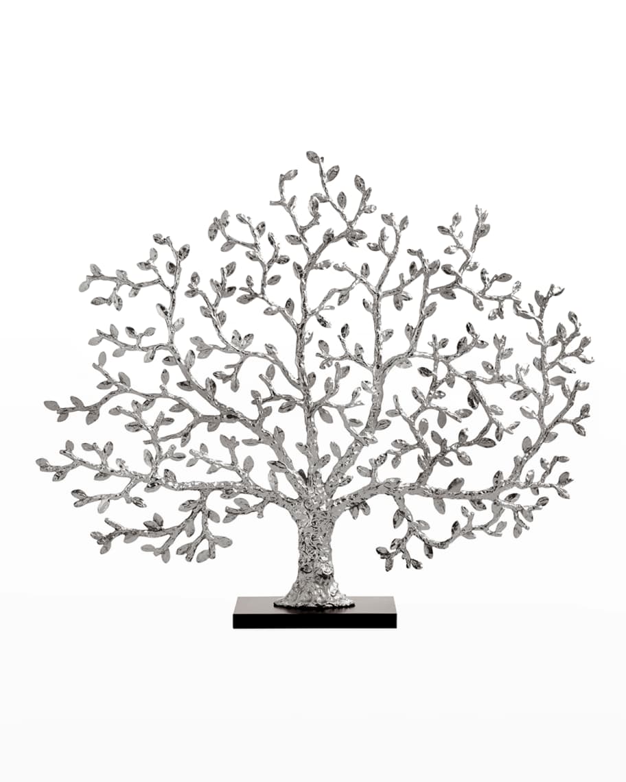 Image 1 of 1: Tree of Life Silvery Fireplace Screen