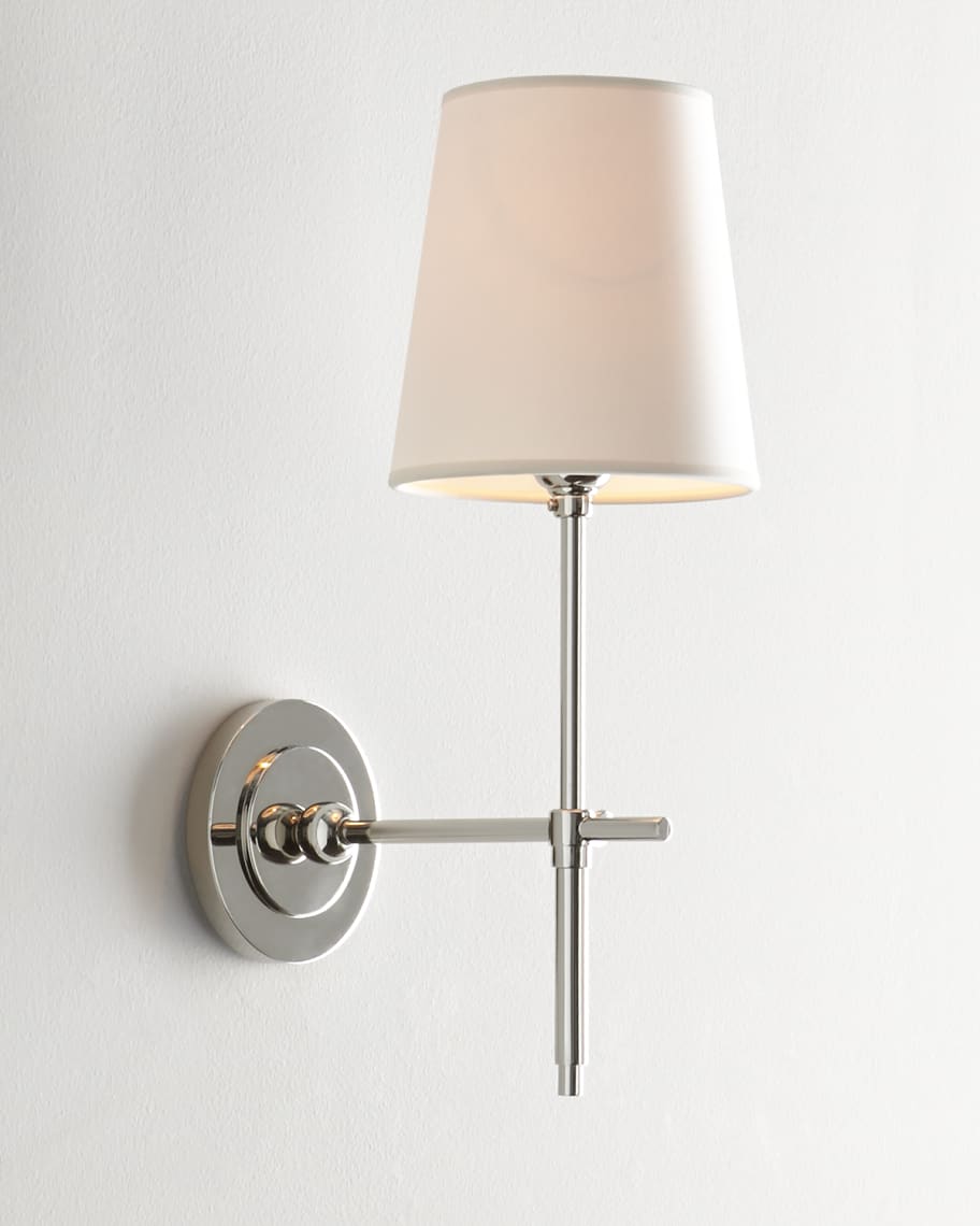 Image 1 of 2: Bryant Sconce W Plain Shade By Thomas O'Brien