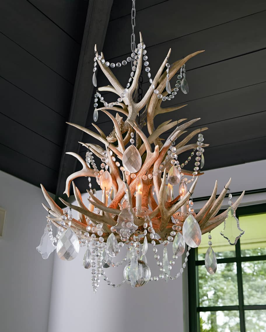 Image 2 of 2: Stag Chandelier By Ralph Lauren Home