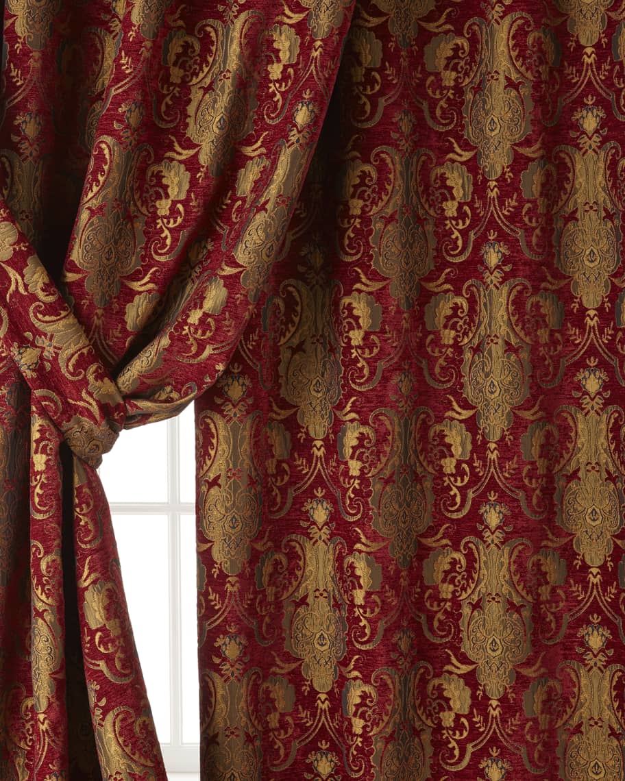Image 1 of 1: Two 96"L Scarlet Curtains