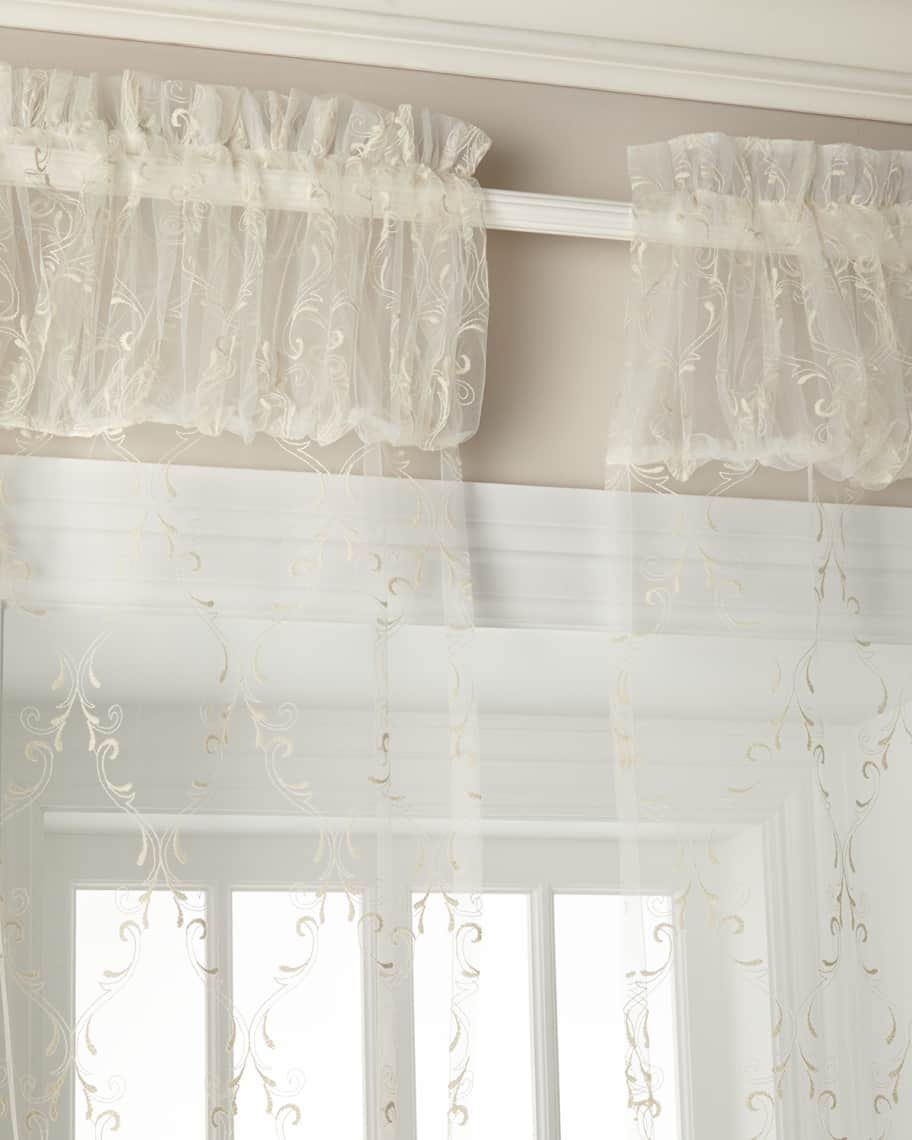 Image 2 of 2: 60"W x 108"L Cameo Lace Curtain