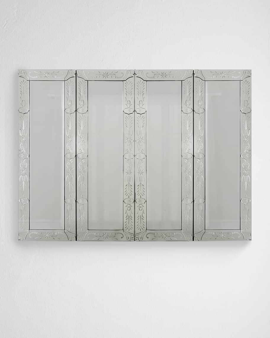Image 1 of 3: Venetian-Style Mirrored Flat-Screen-TV Wall Cabinet