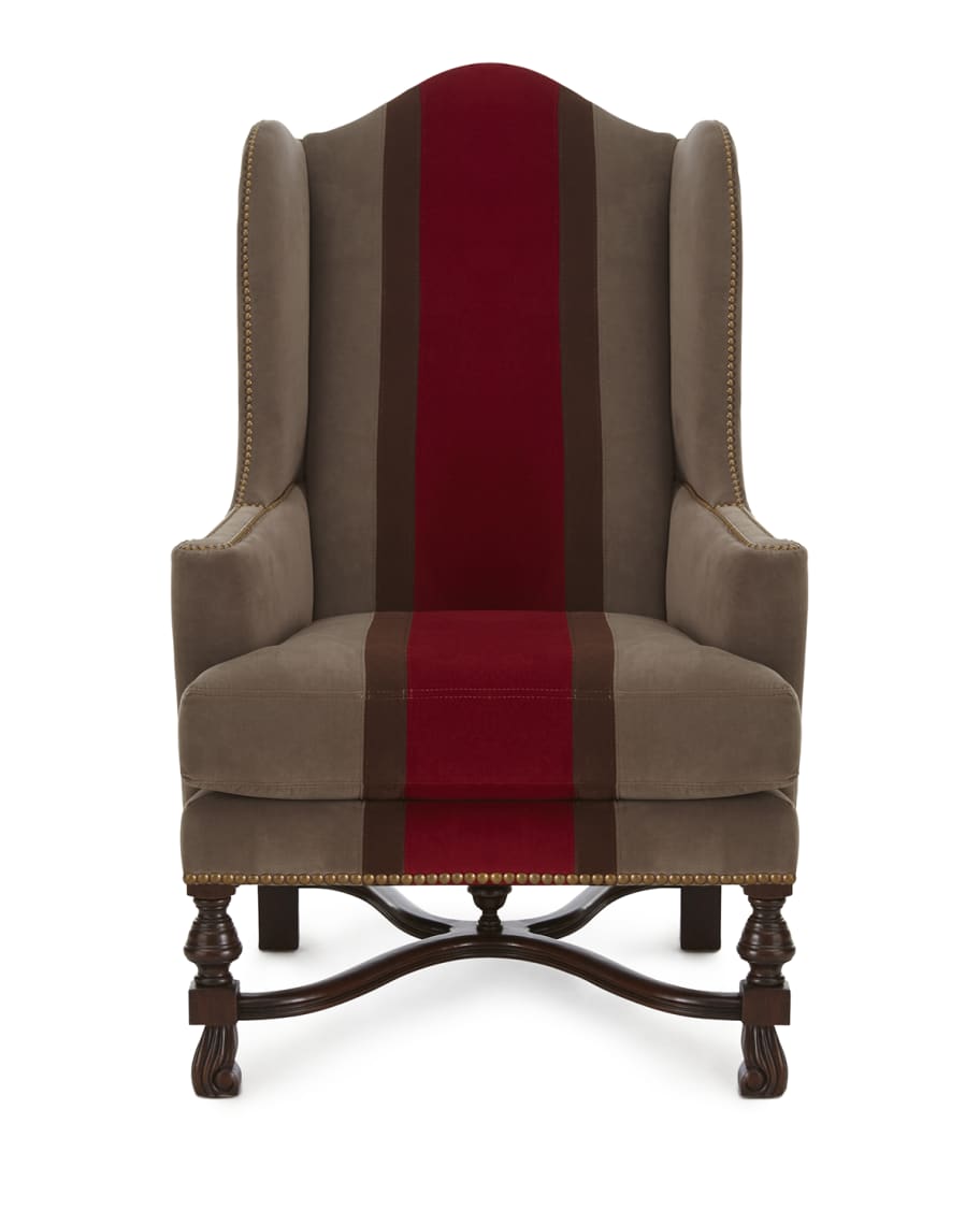 Image 3 of 4: Red Colorblock Wing Chair