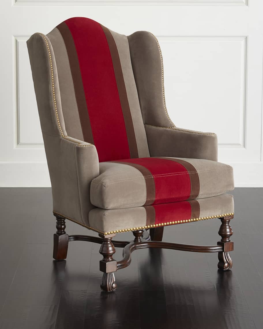 Image 1 of 4: Red Colorblock Wing Chair