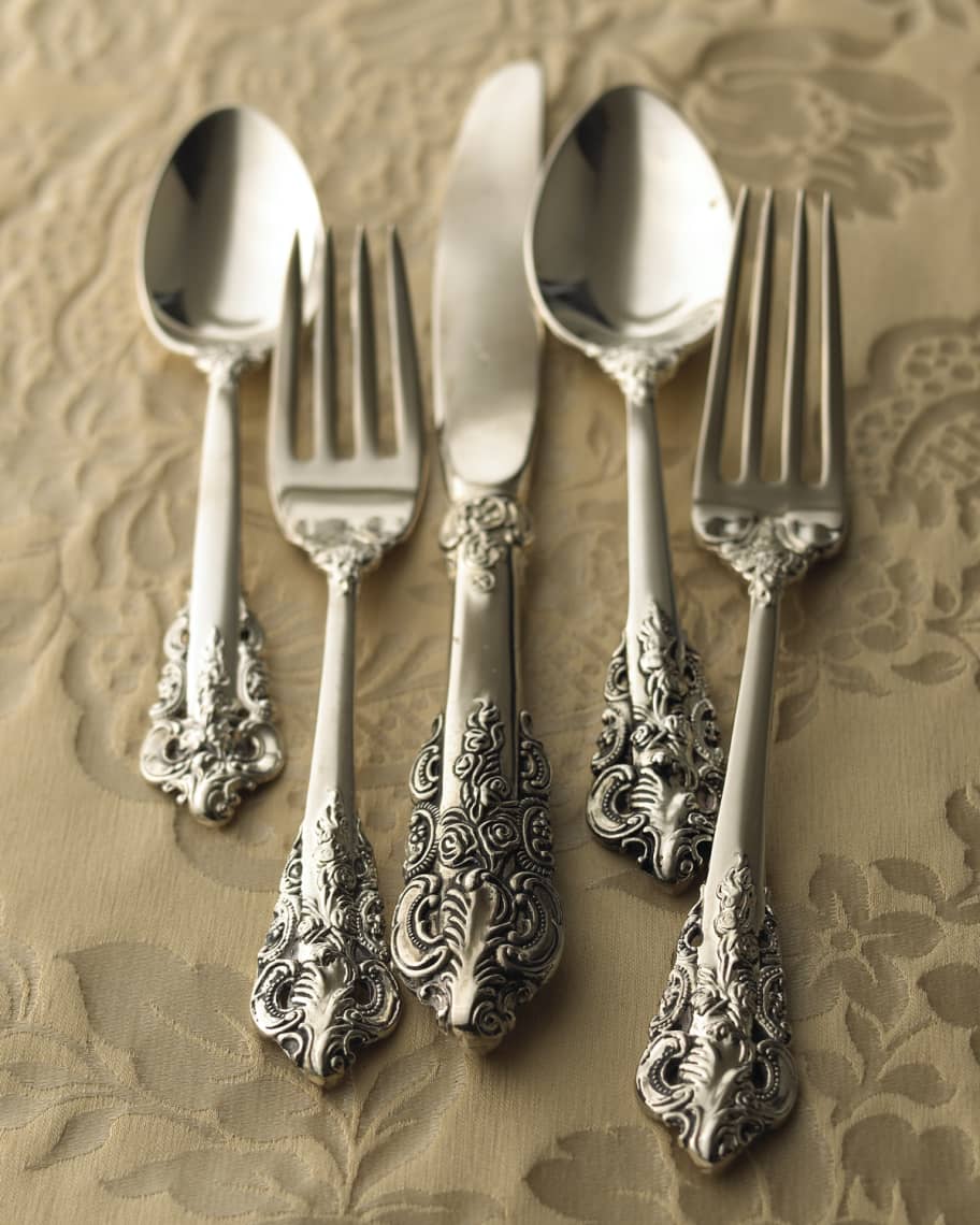 Image 1 of 5: 92-Piece 20th-Century Baroque Silver-Plated Flatware