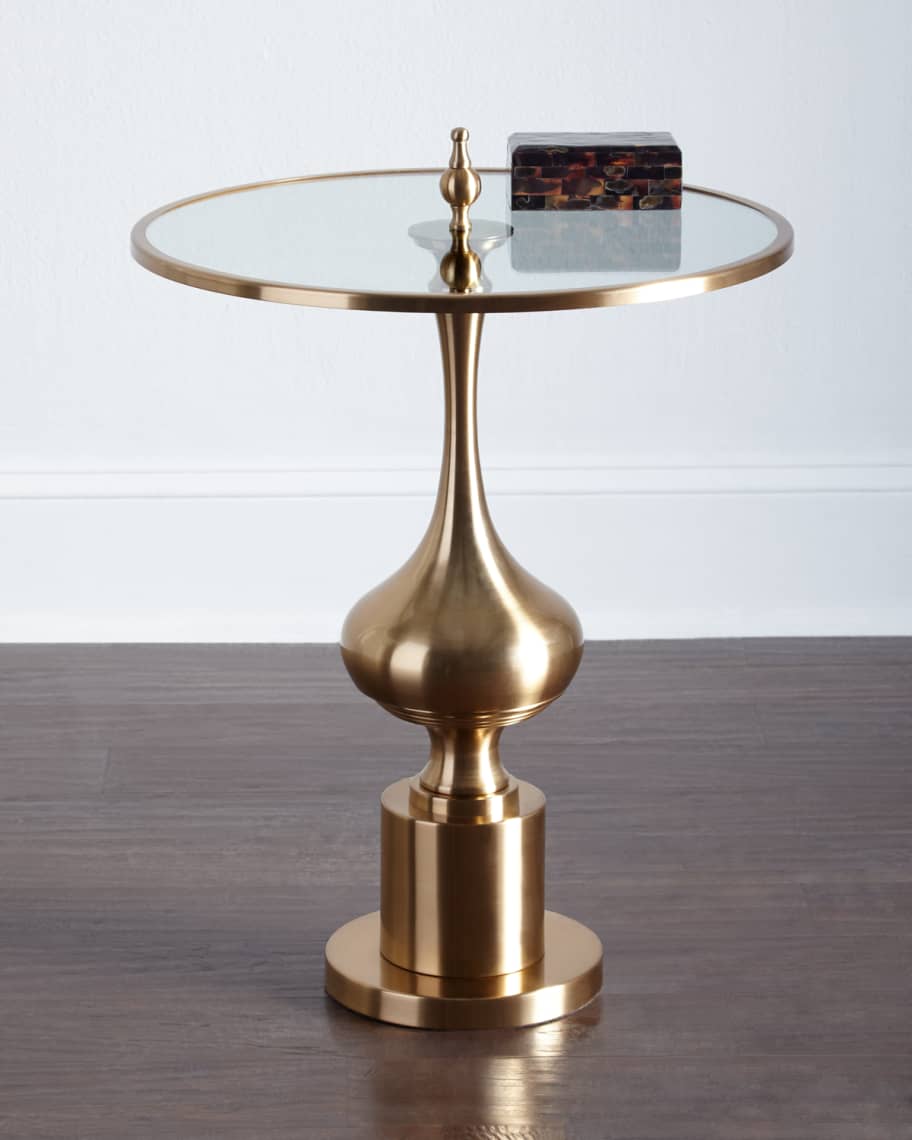 Image 1 of 2: Chryssa Glass-Top End Table