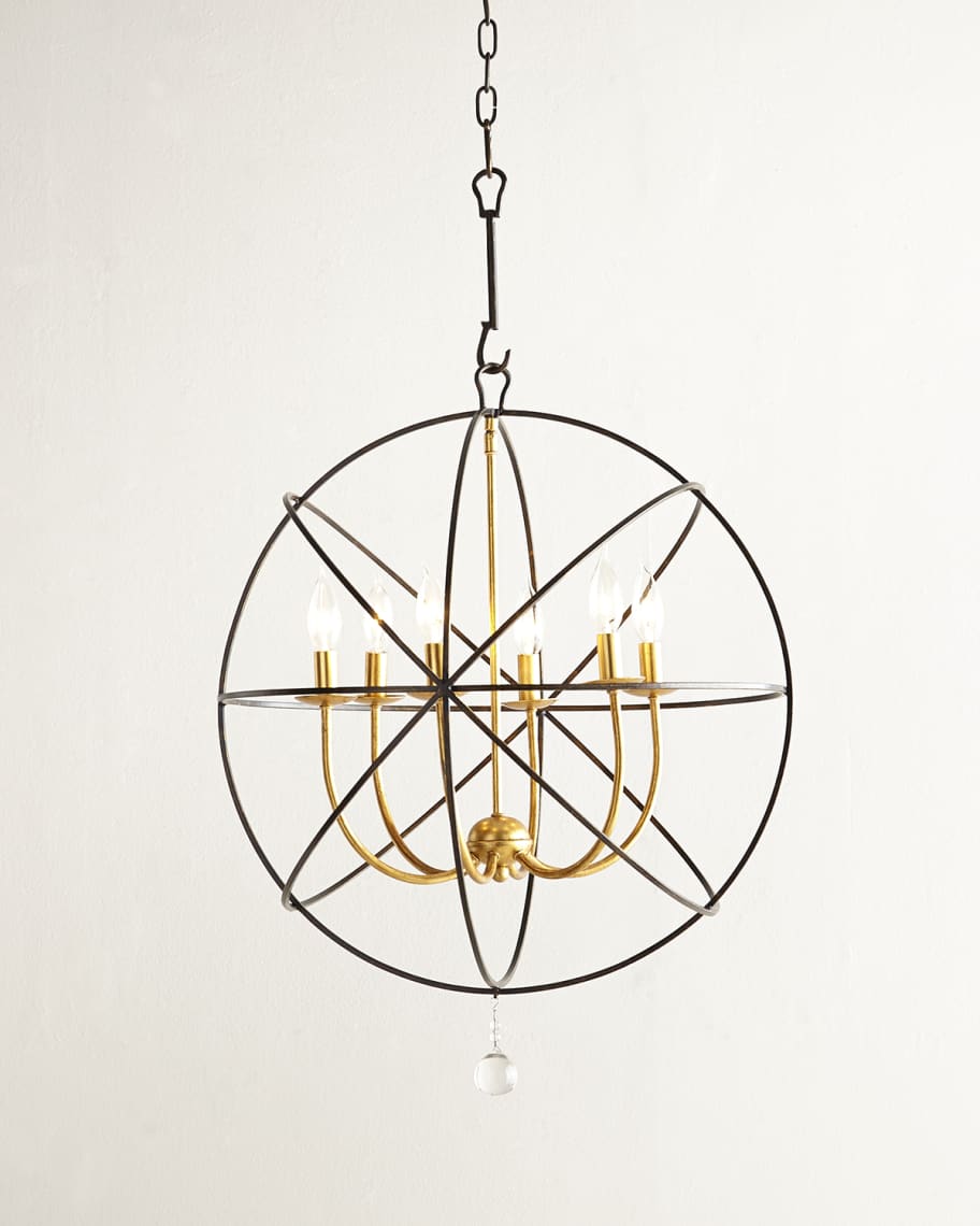 Image 1 of 1: Gold Orbit 6-Light Chandelier
