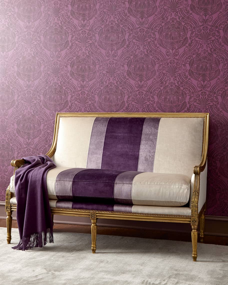 Image 2 of 3: Lilah Violet Colorblock Settee