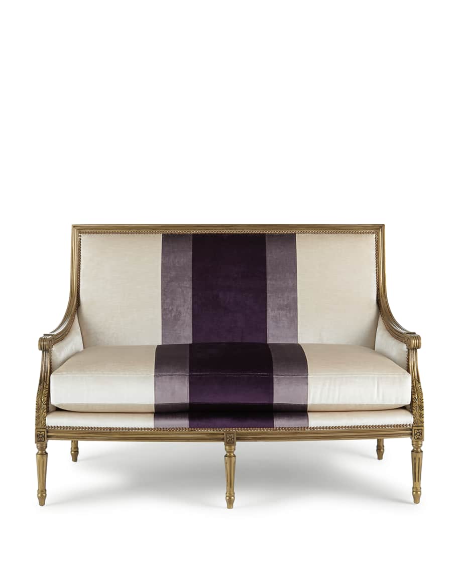 Image 3 of 3: Lilah Violet Colorblock Settee