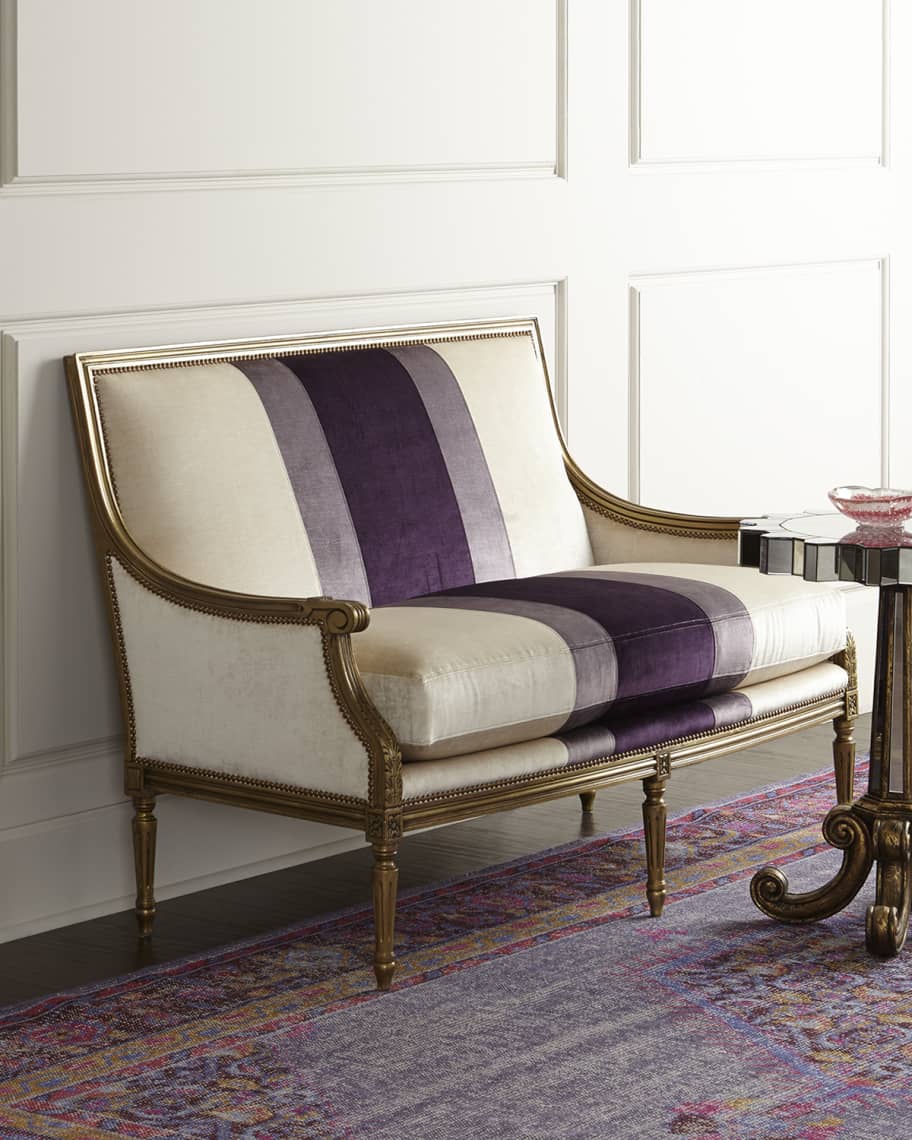 Image 1 of 3: Lilah Violet Colorblock Settee