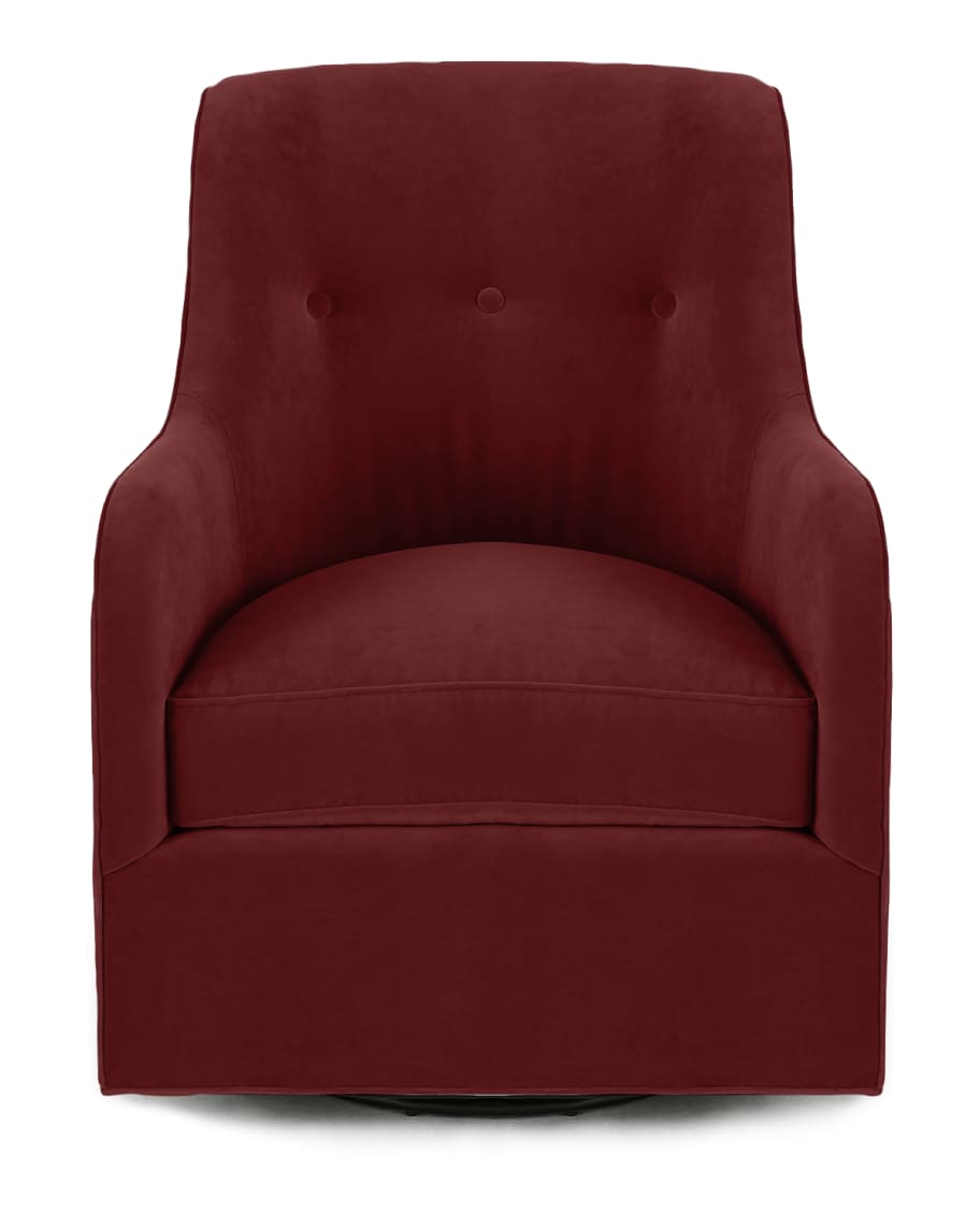 Image 2 of 3: Cali St. Clair Red Velvet Swivel Chair