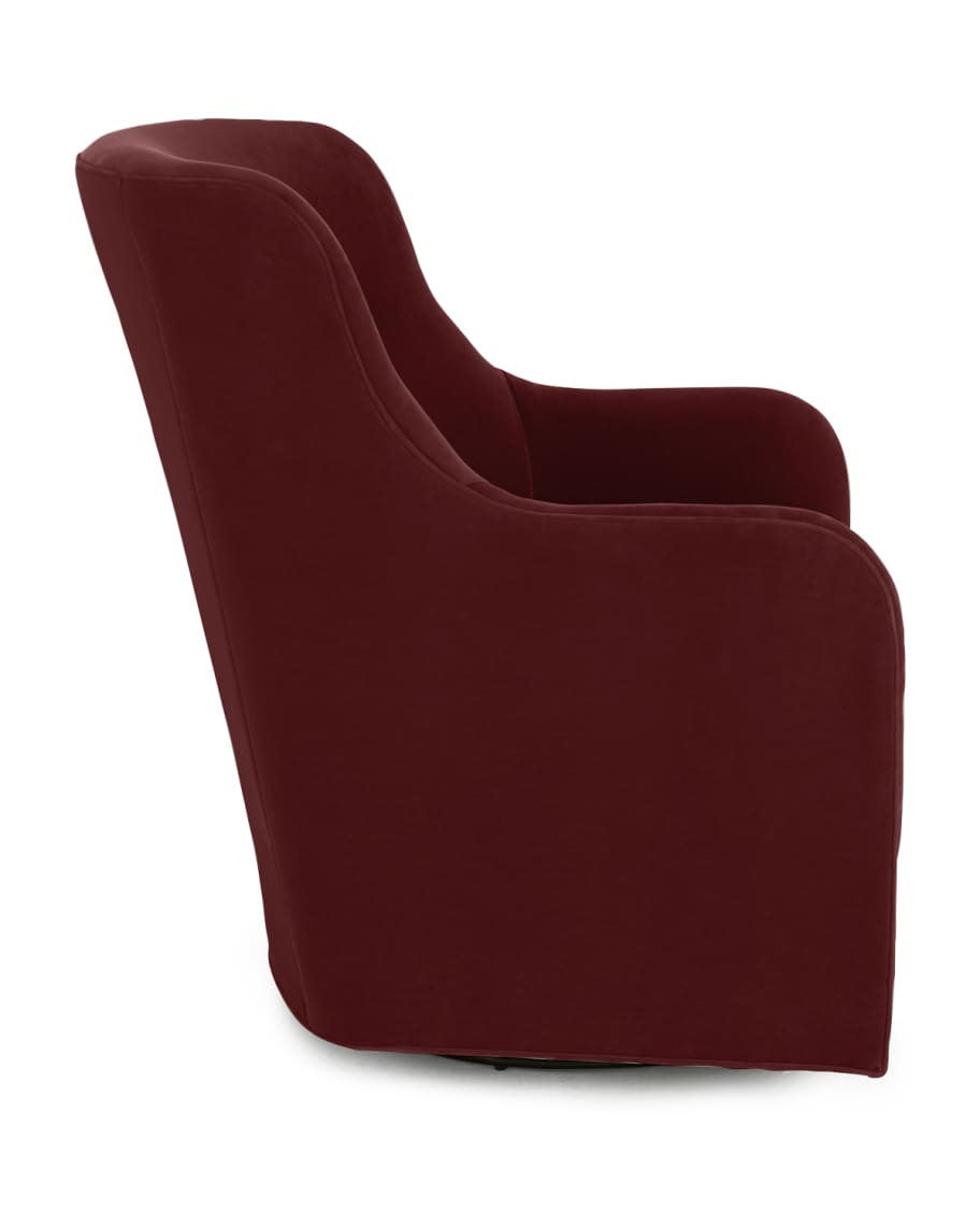 Image 3 of 3: Cali St. Clair Red Velvet Swivel Chair