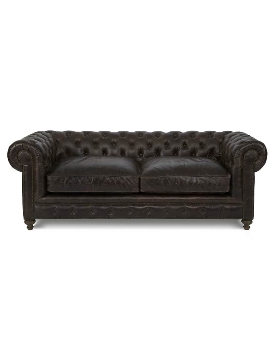 Image 1 of 1: Warner Leather Sofa, 74"