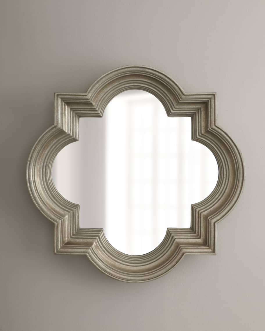 Image 1 of 2: Silvery Quatrefoil Mirror