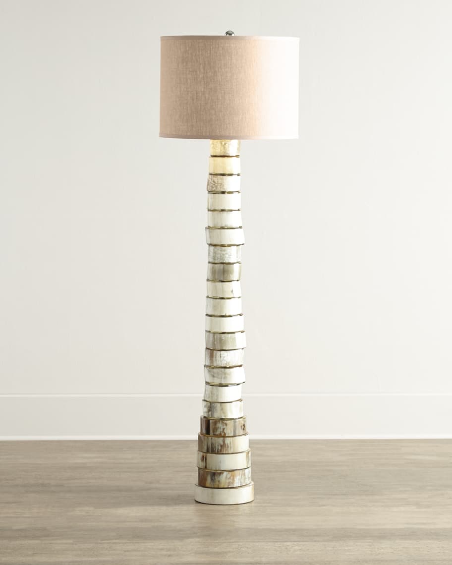 Image 1 of 3: Stacked-Horn Floor Lamp