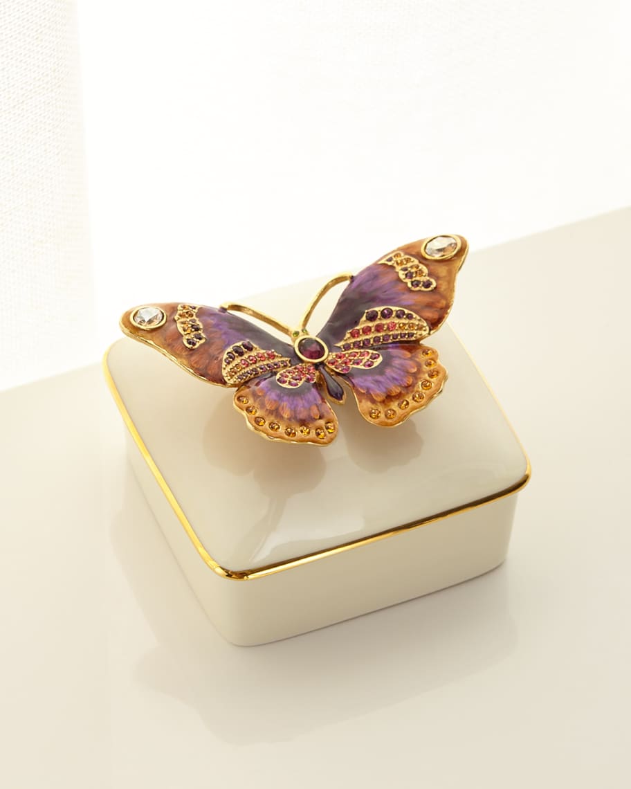 Image 3 of 3: Butterfly Porcelain Box
