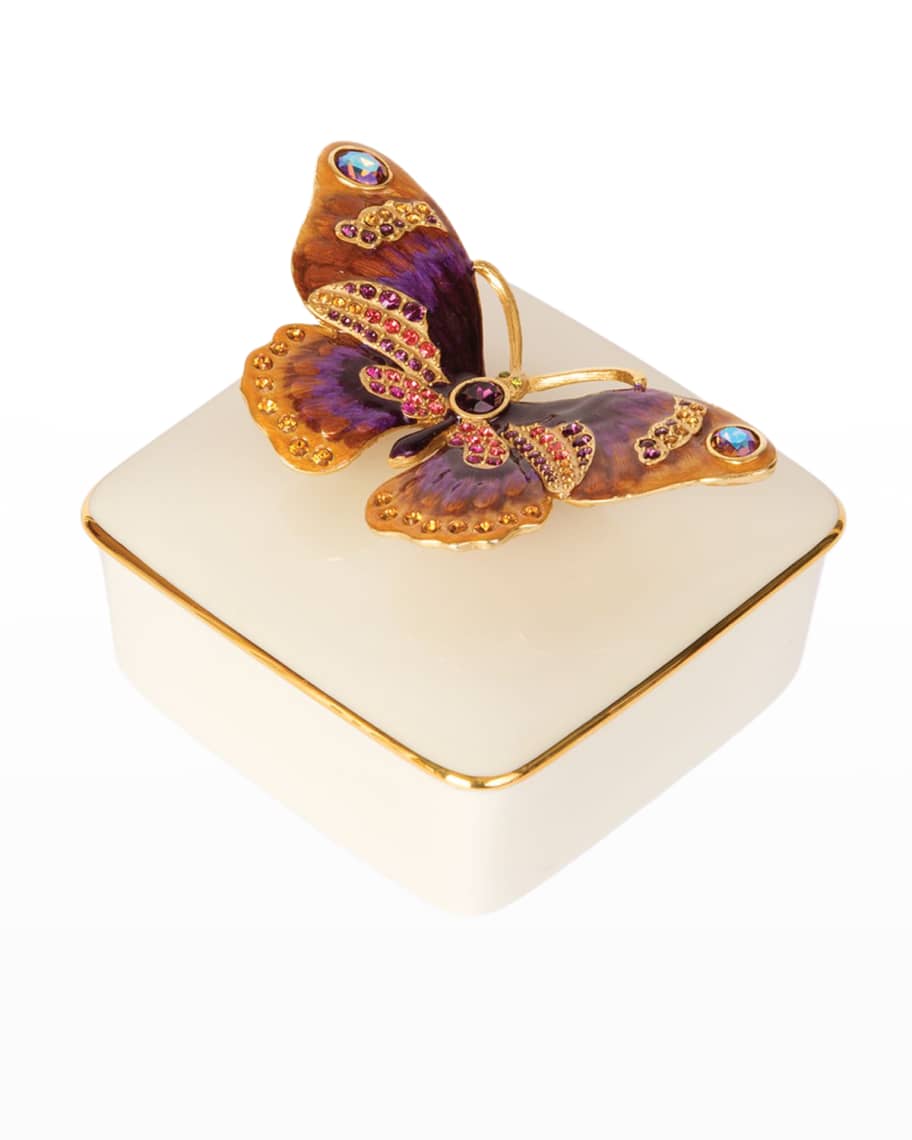 Image 1 of 3: Butterfly Porcelain Box