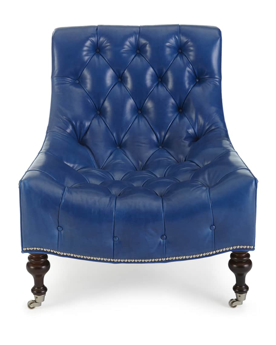 Image 3 of 4: Paulina Tufted-Leather Chair