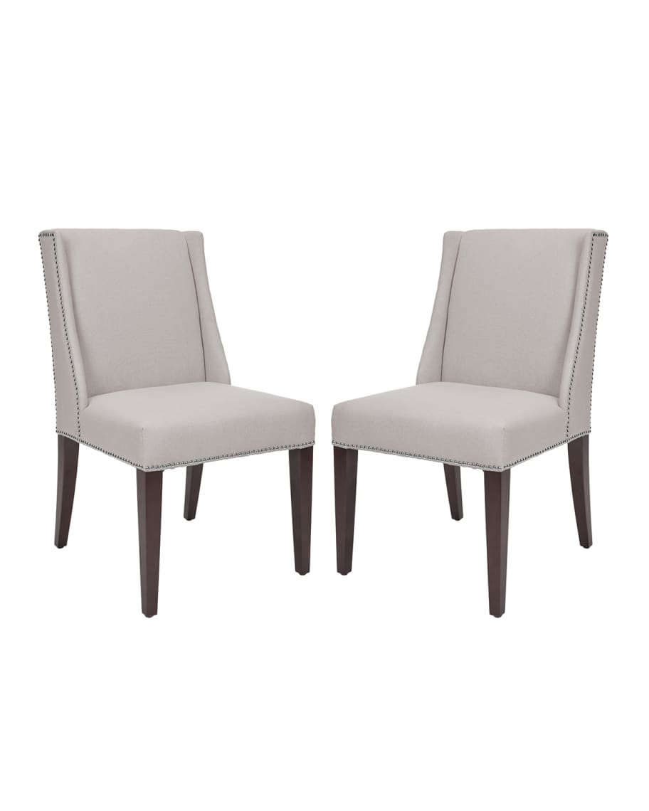 Image 1 of 1: Two "Lauren" Linen Side Chairs