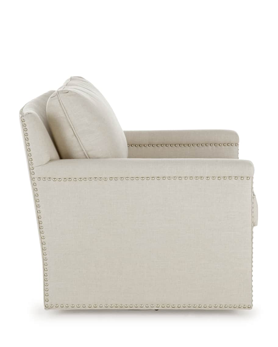 Image 3 of 4: Avis St. Clair Linen-Texture Swivel Chair