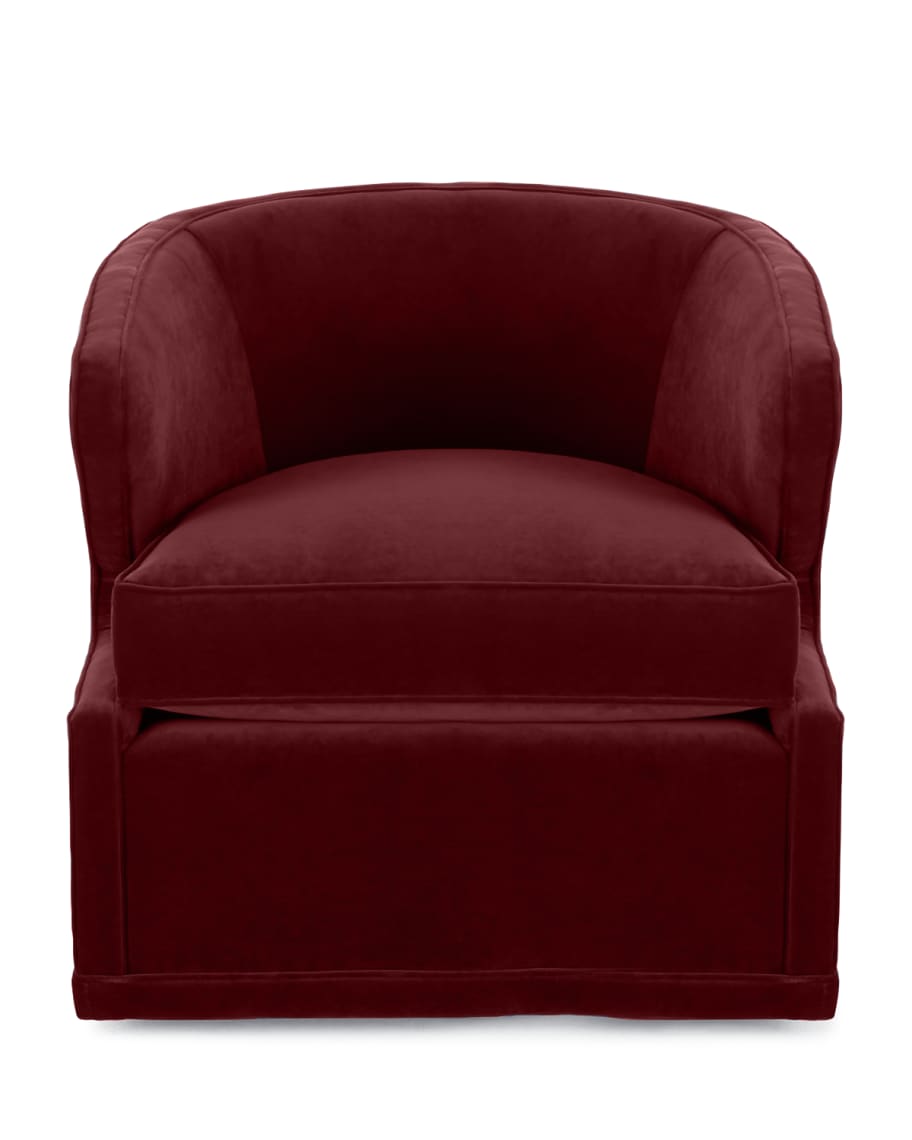 Image 2 of 3: Dyna St. Clair Red Velvet Swivel Chair