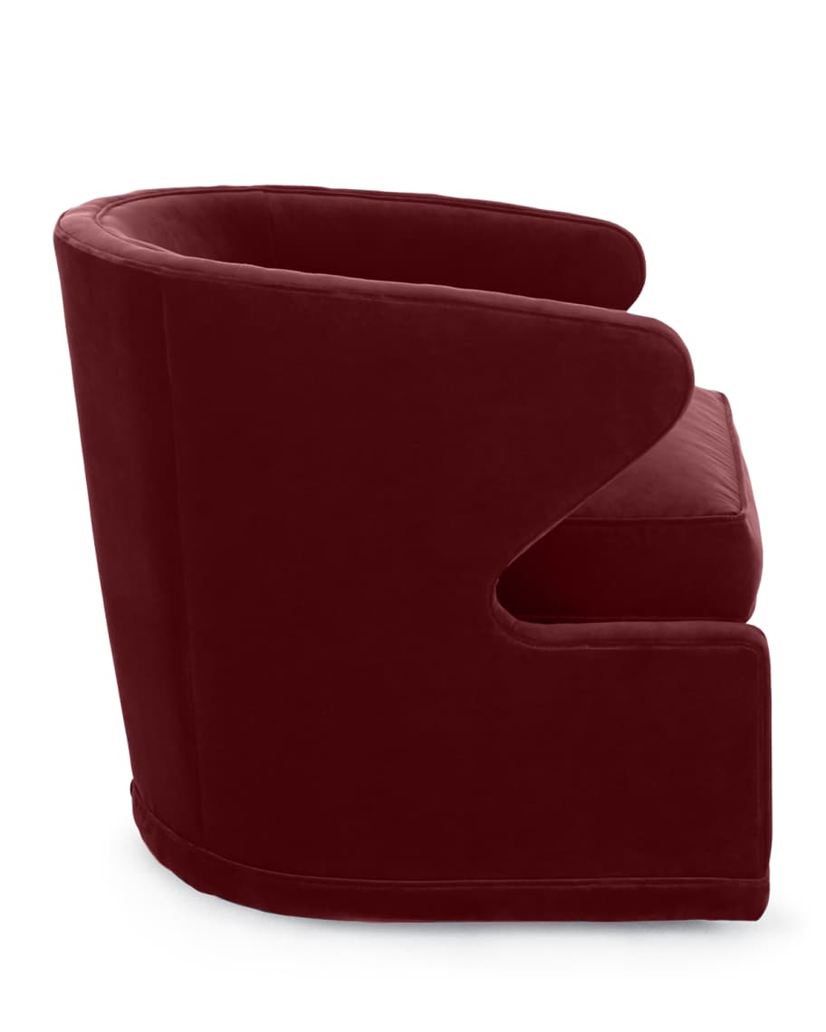 Image 3 of 3: Dyna St. Clair Red Velvet Swivel Chair