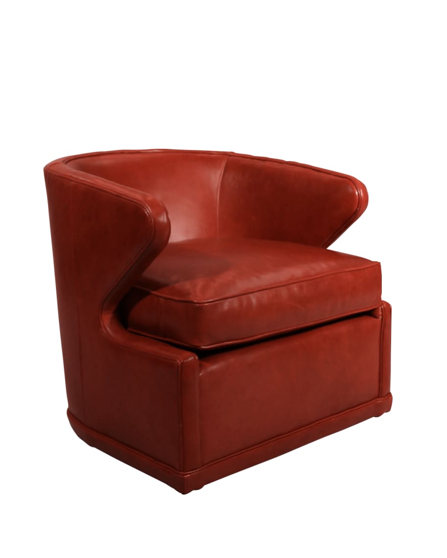 Image 1 of 1: Dyna St. Clair Red Leather Swivel Chair