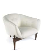 Image 3 of 3: Global Views White Scoop Chair