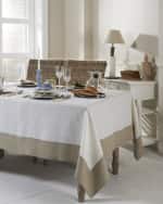 Image 2 of 4: Mode Living Hamptons Beige Tablecloth, 70" x 108"
