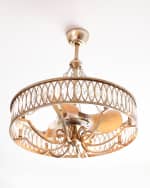 Image 2 of 2: John-Richard Collection Crystal 8-Light Pendant with Fan