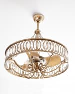 Image 1 of 2: John-Richard Collection Crystal 8-Light Pendant with Fan