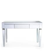 Image 3 of 4: Worlds Away Emory Mirrored Desk